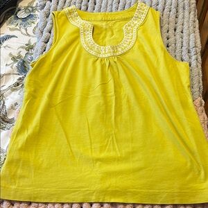 Yellow Embroidered Women's Top